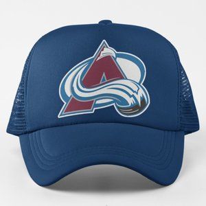 NEW Colorado Avalanche Logo Foam Trucker Mesh Snapback Hat NAVY